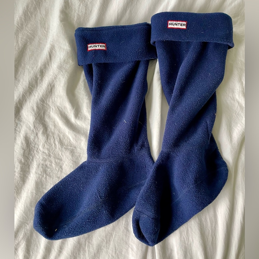 Hunter Navy Blue Fleece Wellington Rain Boot Liners- Women’s Size ML